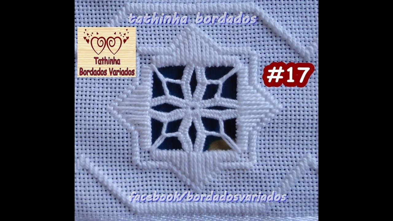 PONTO ROSETA HARDANGER - Tathinha Bordados #17