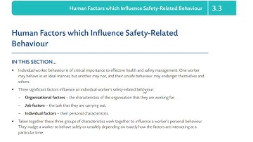 Human factors which influence Safety-Related Behaviour. NEBOSH IGC 3.3