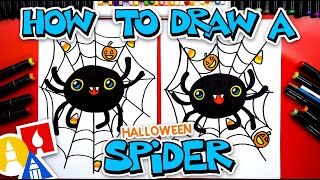 how to draw a halloween spider