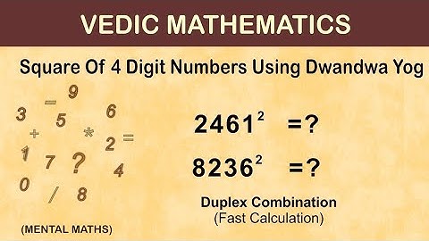 Quick Square Of 4 Digit Number|Duplex Method|Dwandwa Yog|Vedic Maths|Mental Maths