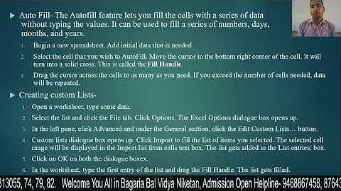 Class VI Computer : Editing & formatting in Excel 3. Ch-4
