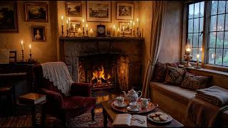 Rainy Regency Cottage 🌧️ Cozy Fireplace & Tea | Jane Austen Ambience for Relaxing, Studying & Sleep