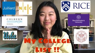 MY LIST OF COLLEGES!!!! to all the music majors out there.. COLLEGE SERIES EP 1