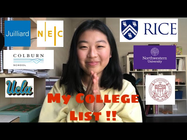 MY LIST OF COLLEGES!!!! to all the music majors out there.. COLLEGE SERIES EP 1 class=