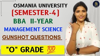 MANAGEMENT SCIENCE | BBA | IMPORTANT QUESTIONS | OSMANIA UNIVERSITY | SEM-4 | ‎⁨@shivanipallela⁩  