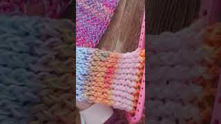 فن النسيج _ كروشيه  _ النول المستطيل _ حياكة السريعة _ crochet scarf _ knitting _ loom _ tejido