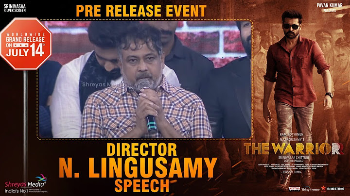 Director Lingusamy Speech @ The WARRIORR Pre Release Event | Shreyas Media