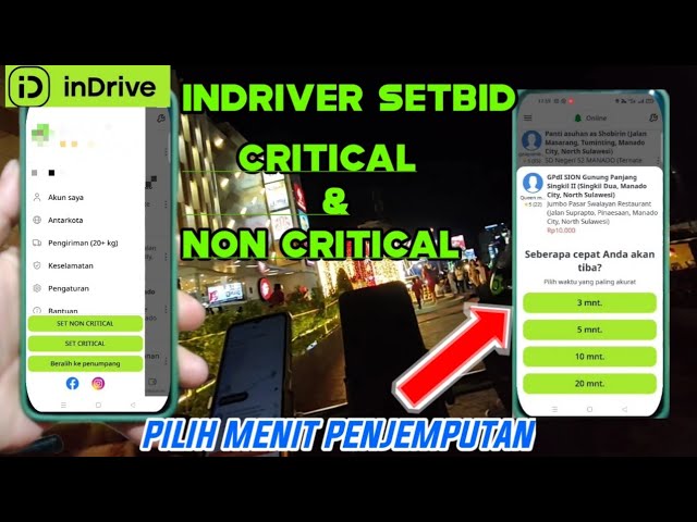 INDRIVER SETBID CRITICAL,NON CRITICAL DAN PILIH WAKTU MENIT PENJEMPUTAN class=