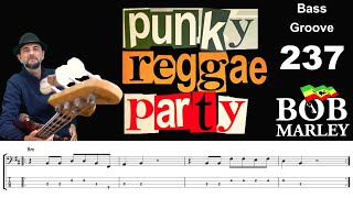 PUNKY REGGAE PARTY (Bob Marley) Bass Cover, How to Play, Groove w/ Sheet & Tab