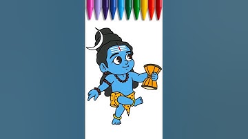 How to draw cute Lord Siva for kids - DrawColor #god #harharmahadev #shiva #omnamahshivaya #drawing
