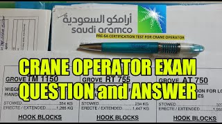 CRANE OPERATOR EXAM QUESTION AND ANSWER | SAUDI ARAMCO  STANDARD