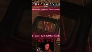 Making a cheater rage hack after a almost clutch in rainbow six siege  #gaming #siege #twitch