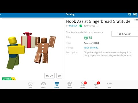 Roblox Noob Assist Gingerbread Gratitude Came Out Limited Time