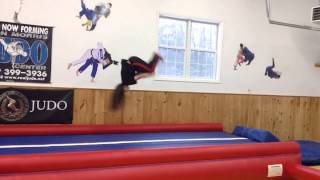 Round off back tuck in slow motion