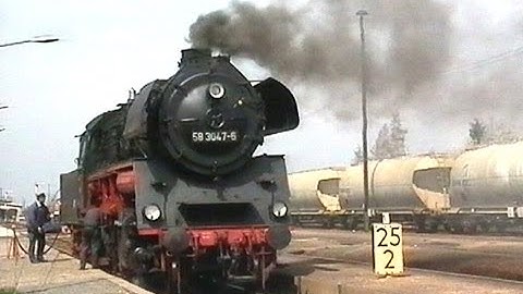 1200 t Kalkzug nach Chemnitz-Küchwald mit Dampflok 58 3047-6 u. 86 1001-6