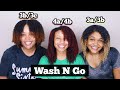 THE SAME WASH N GO COMBO ON 3 DIFFERENT HAIR TYPES