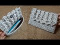 كروشيه شنطه/بورتفيه بجيب داخلي سهل وبسيط/crochet bag