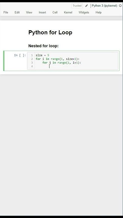 Nested for loop | python for loop - YouTube
