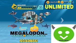 GAMEPLAY HIU MEGALODON HEWAN SESUDAH DINOSAURUS? HUNGRY SHARK EVOLUTION MOD! screenshot 4