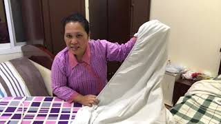 HOW TO FOLD FITTED SHEET /GARTERIZED BED SHEET // BY MAMA DH