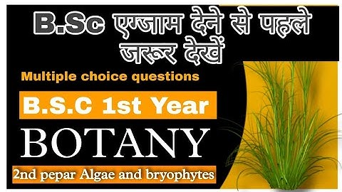 B.Sc 1st year Botany Mcqs PAPER II ALGAE AND BRYOPHYTES Sre Dev Suman Uttarakhand University
