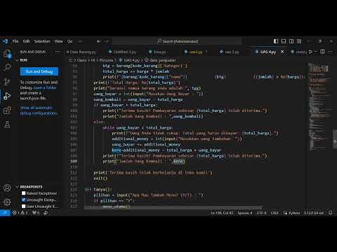 Projek UAS. Membuat program toko komputer menggunakan python - YouTube