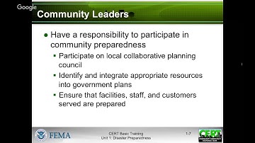 Emergency Response Team - Disaster Response Basics