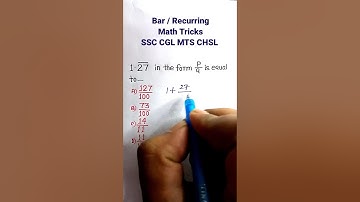 Bar Question Trick | Math Trick| Recurring Math Trick| SSC CGL GD CHSL Questions | #shorts