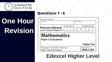 Edexcel GCSE Higher Maths Paper 2 June 2018 - Questions 1 - 6