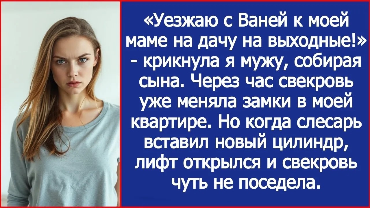 Свекровь меняла замки в моей квартире  Но когда слесарь вставил новый цилиндр, лифт вдруг откры