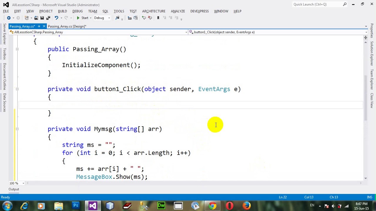 How to pass Arrays as Arguments in C# NET 2012 - YouTube