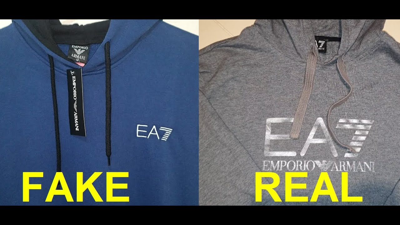 Real vs Fake EA7 Hoodie. How to spot fake Emporio Armani 7 hoodies and ...