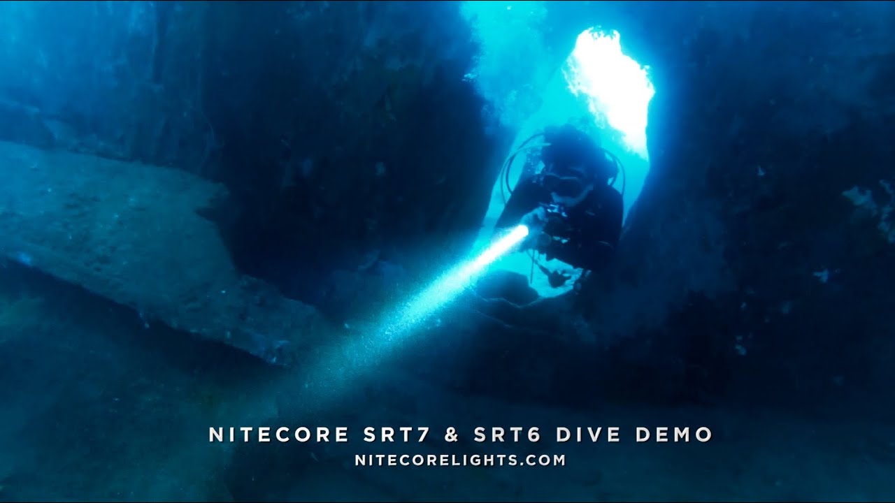 Nitecore SRT6 and SRT7 dive demo YouTube