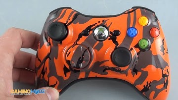 Orange Camo Modded Xbox 360 Controller Exclusively from GamingModz.com
