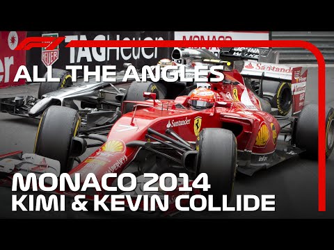 Raikkonen and Magnussen's Crazy Collision - All The Angles | 2014 Monaco Grand Prix