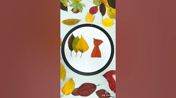 Use of leaves to college a beautiful little girl in raincoat| a autumn Painting| foliage painting