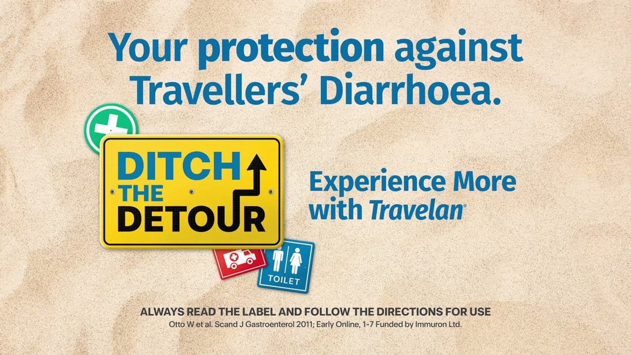 Pack your protection against Travellers’ Diarrhoea<sup>3</sup> Video