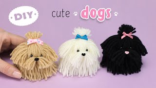 Cute Dogs Yarn Pom Pom  Amazing Little Puppy Easy Making  스레드에서 가장 귀여운 작은 개