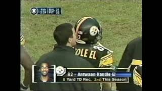 Steeler Touchdowns:  Antwaan Randle El 8-Yard Pass From Tommy Maddox vs. Ravens 12/29/02  #nfl