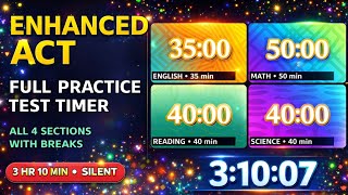 Enhanced 𝑨𝑪𝑻 practice timer — all 4 sections with breaks · silent countdown · no interruptions 🔇⏱️