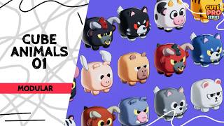 Cube Animals 01 Cute Pro Series | 700+ game ready assets | Unity, FAB, Unreal