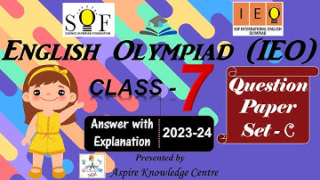 IEO English Olympiad Class 7 2023-24 Set-C | IEO Class 7 question paper | IEO Class 7 #ieo #v103