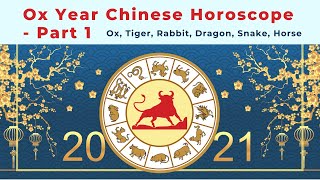 2021 Ox year horoscope and the 12 stars - Part 1: Ox, Tiger, Rabbit, Dragon, Snake, and Horse