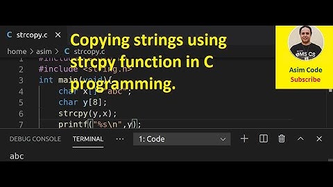 Copying strings using strcpy function in C programming