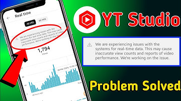 we are experiencing issues with the systems for realtime data yt studio | yt studio no data problem