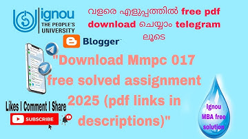 mmpc 017 free solved assignment 2024 - 2025 pdf links in description