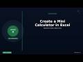 Lesson 4: How to Create a Mini Calculator in Microsoft Excel | Excel for Beginners