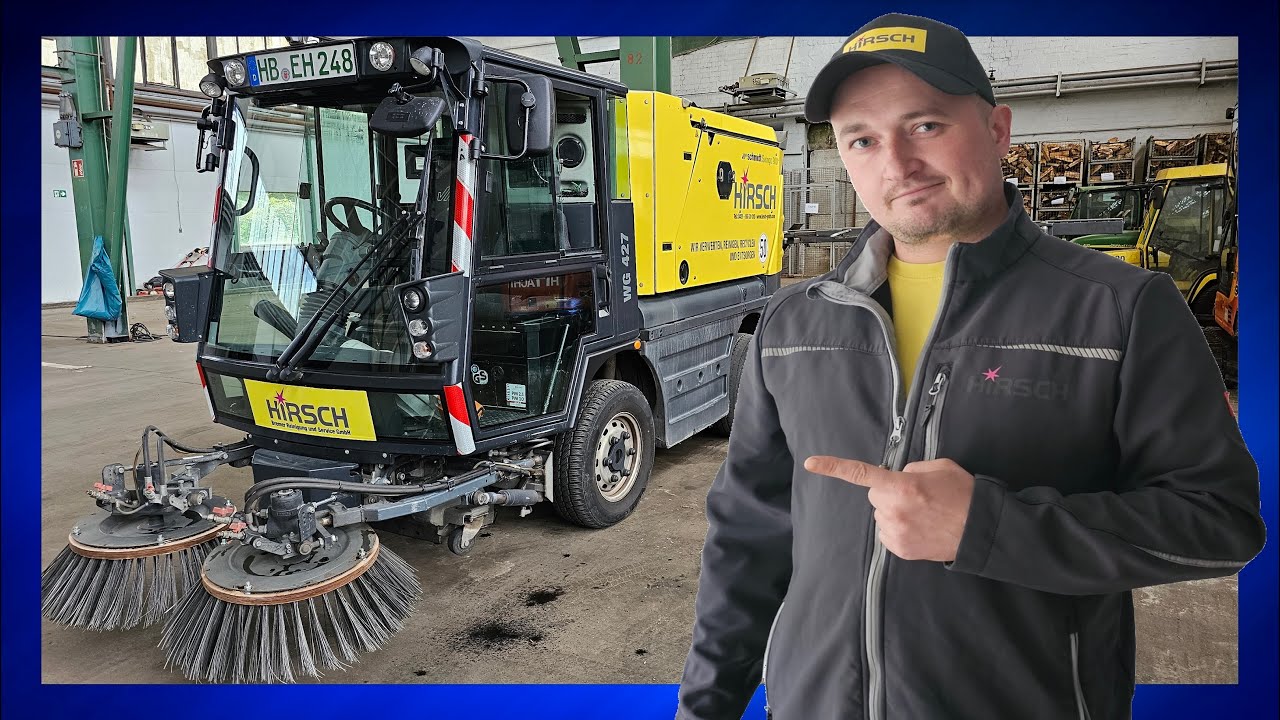 EIN TAG AUF DER ARBEIT ! Kehrmaschine Schmidt Swingo 200+.Straßenreinigung Hirsch Bremen