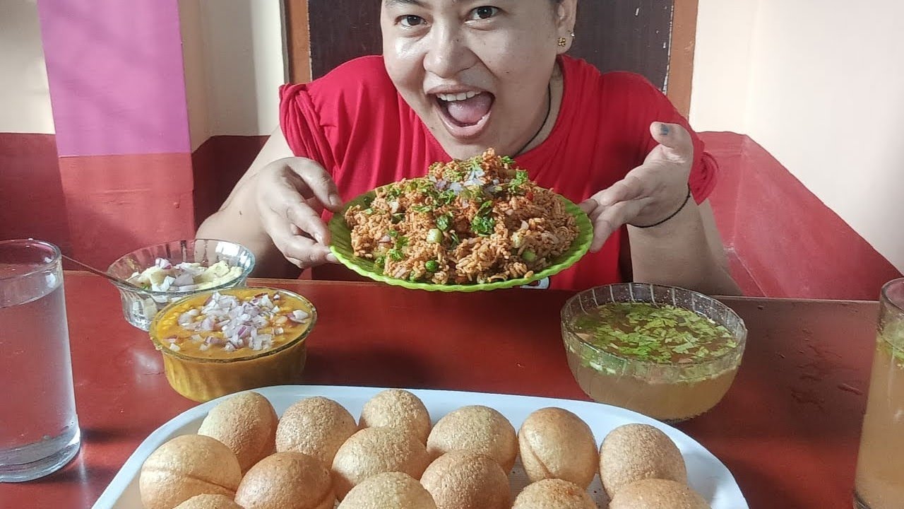 PANI PURI MUKBANG WITH SPICY GILO CHATPATE🌶️🌶️