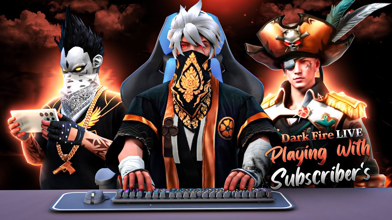 🔴DARKFIRE LIVE👑PLAYING WITH SUBSCRIBERS❤️ Garena Freefire || Road To 3k🎯